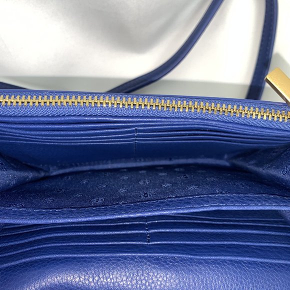 Tory Burch Britten Chain Wallet in Fresh Blueberry - Picture 7 of 8